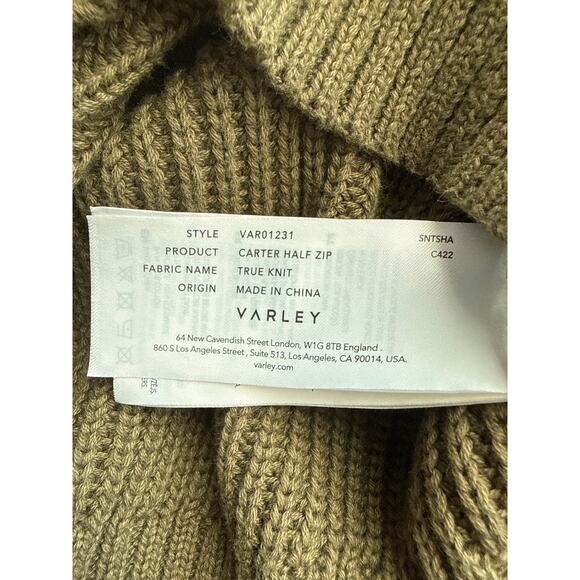 Varley Carter Half Zip True Knit Sweater Dark Olive Mix Size XXS - Picture 13 of 13